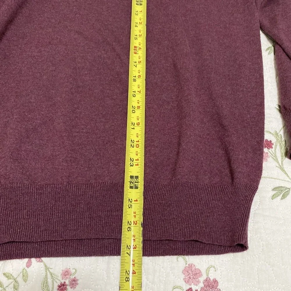 FACONNABLE 100% Wool Pullover Sweater Men's XL Maroon Long Sleeve Crew